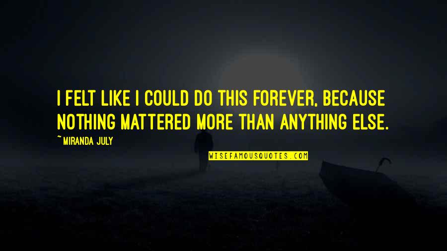 Estimamos Quotes By Miranda July: I felt like I could do this forever, Estimamos Quotes By Miranda July: I felt like I could do this forever,