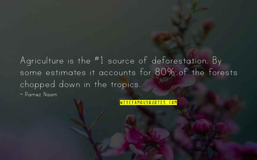 Estimates And Quotes By Ramez Naam: Agriculture is the #1 source of deforestation. By