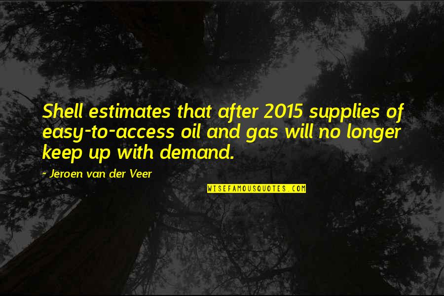 Estimates Quotes By Jeroen Van Der Veer: Shell estimates that after 2015 supplies of easy-to-access
