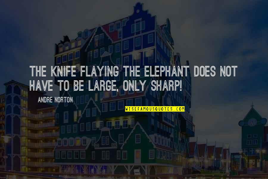 Estimation Word Quotes By Andre Norton: The knife flaying the elephant does not have