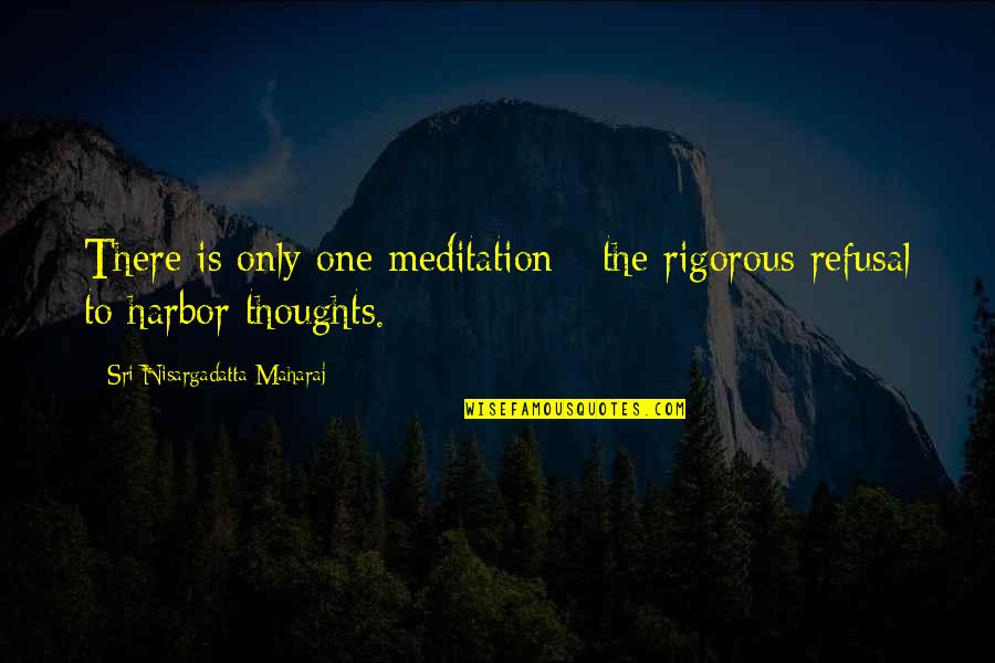 Estimulan Quotes By Sri Nisargadatta Maharaj: There is only one meditation - the rigorous