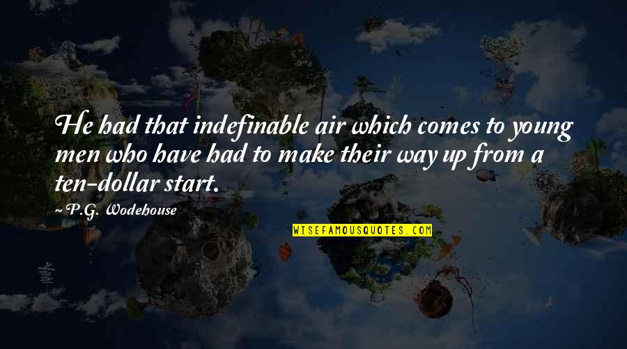Estirar Espalda Quotes By P.G. Wodehouse: He had that indefinable air which comes to
