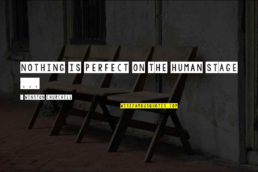 Estnation Quotes By Winston Churchill: Nothing is perfect on the human stage ...