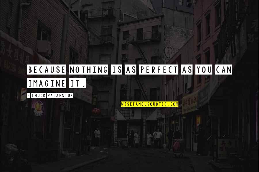 Estofanero Apaza Quotes By Chuck Palahniuk: Because nothing is as perfect as you can