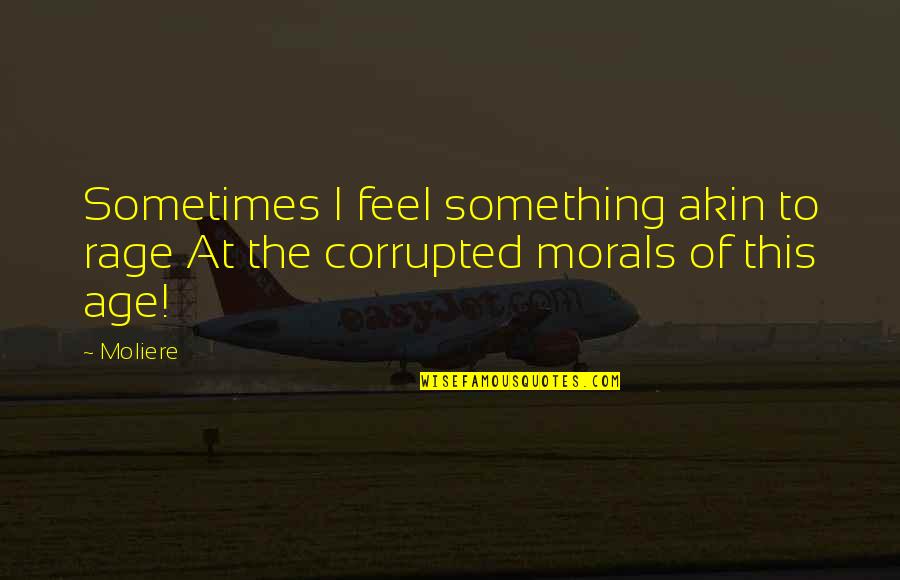 Estomago Animado Quotes By Moliere: Sometimes I feel something akin to rage At