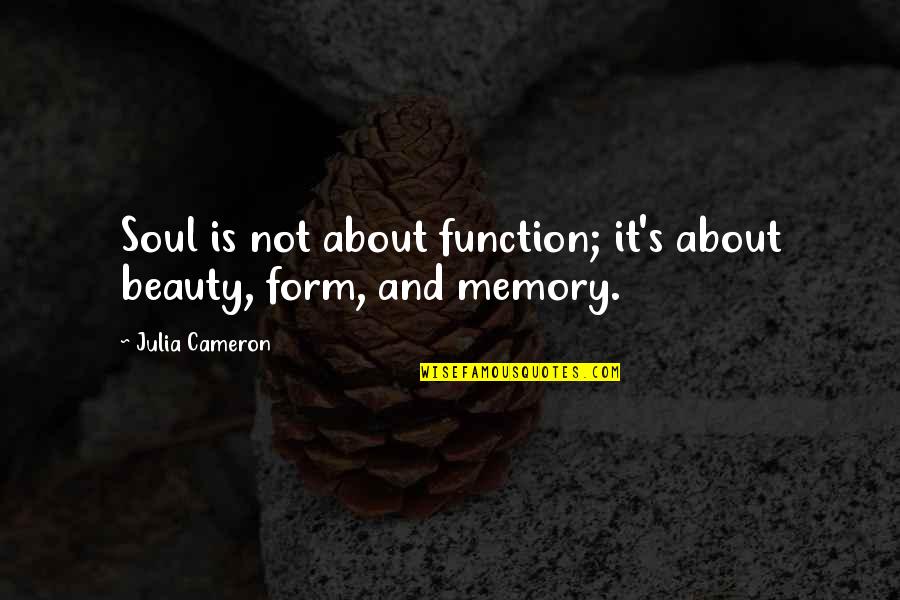 Estopinal Foundation Quotes By Julia Cameron: Soul is not about function; it's about beauty,