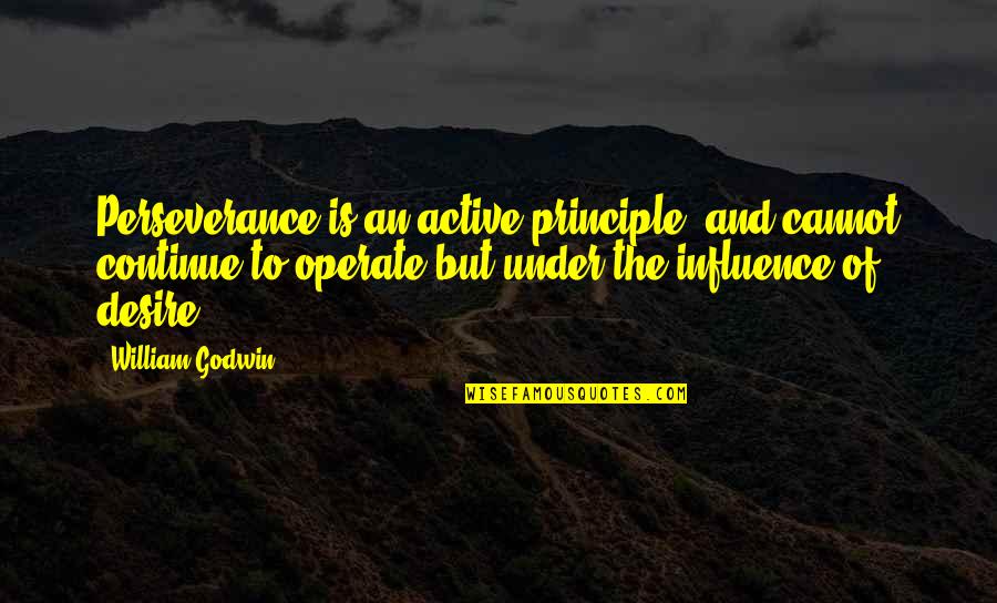 Estrera Kenneth Quotes By William Godwin: Perseverance is an active principle, and cannot continue
