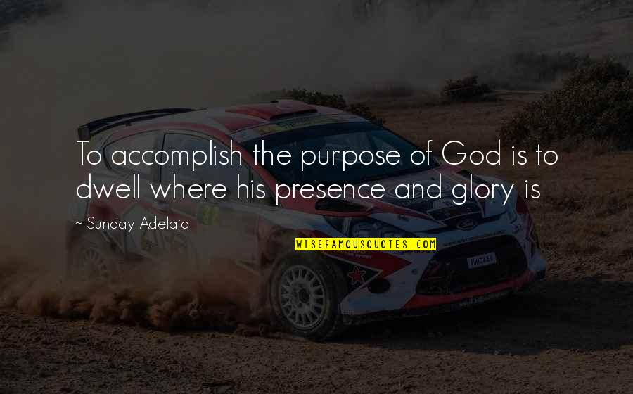 Estrous Cycles Quotes By Sunday Adelaja: To accomplish the purpose of God is to