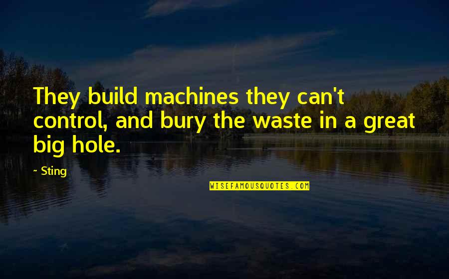 Estudo Biblico Quotes By Sting: They build machines they can't control, and bury
