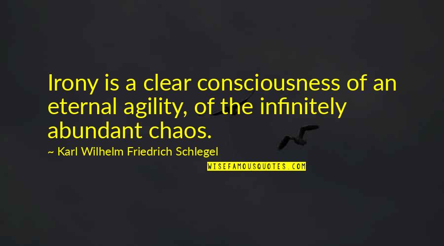 Eternal Consciousness Quotes By Karl Wilhelm Friedrich Schlegel: Irony is a clear consciousness of an eternal