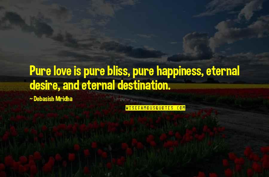 Eternal Hope Quotes By Debasish Mridha: Pure love is pure bliss, pure happiness, eternal