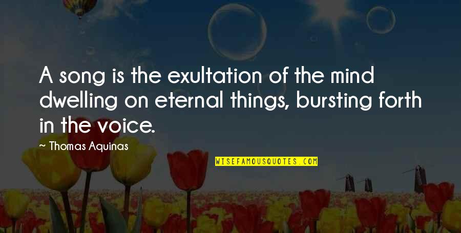 Eternal Mind Quotes By Thomas Aquinas: A song is the exultation of the mind Eternal Mind Quotes By Thomas Aquinas: A song is the exultation of the mind