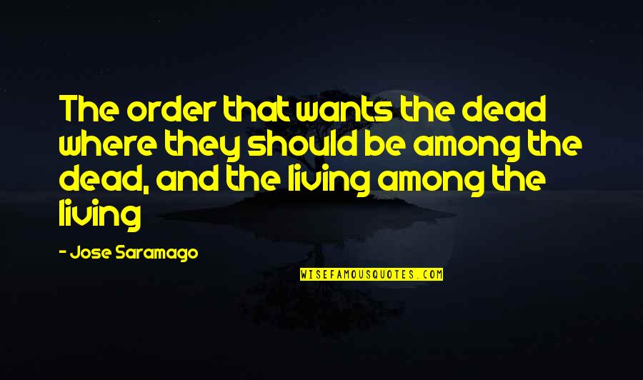 Eternality Quotes By Jose Saramago: The order that wants the dead where they