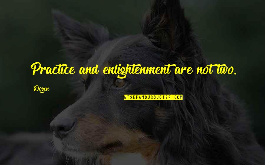 Ethan Frome Imagery Quotes By Dogen: Practice and enlightenment are not two.