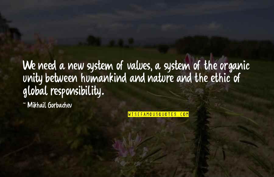 Ethic Quotes By Mikhail Gorbachev: We need a new system of values, a