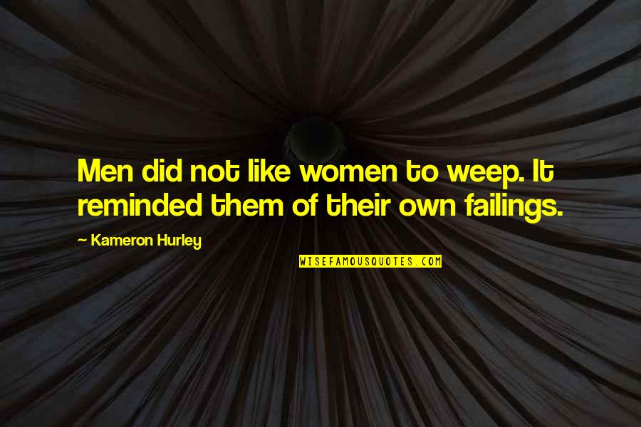 Ethical Egoism Quotes By Kameron Hurley: Men did not like women to weep. It