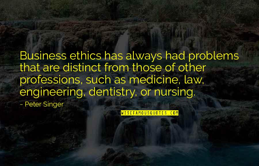 Ethics And Law Quotes By Peter Singer: Business ethics has always had problems that are