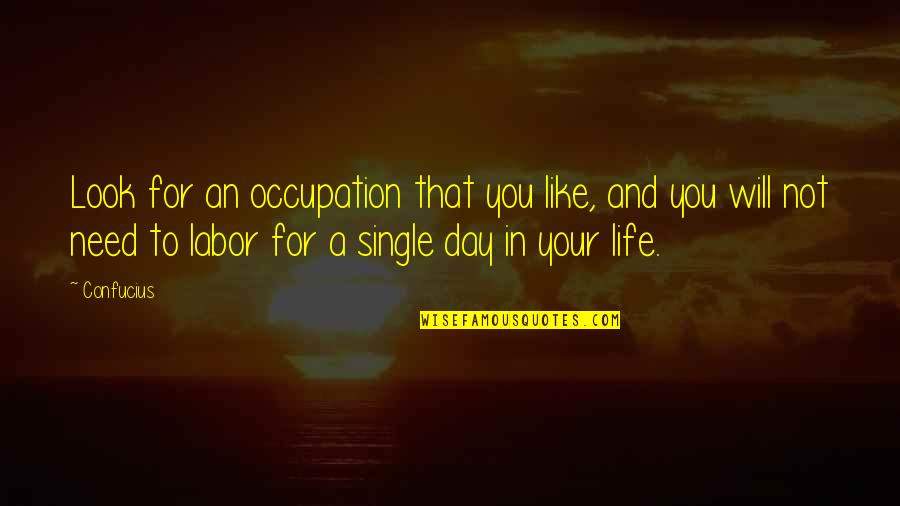 Ethiopian Gena Quotes By Confucius: Look for an occupation that you like, and