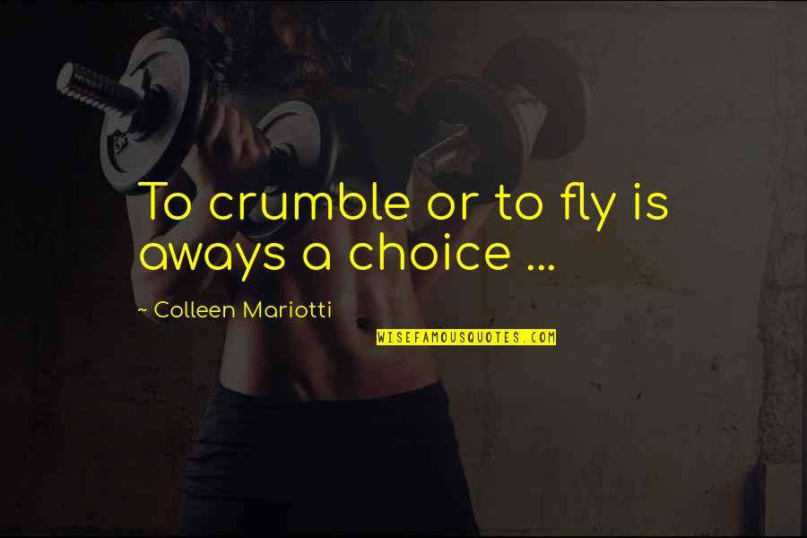 Ethnostate Quotes By Colleen Mariotti: To crumble or to fly is aways a Ethnostate Quotes By Colleen Mariotti: To crumble or to fly is aways a