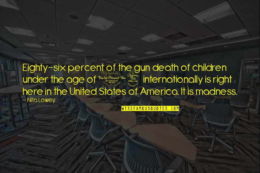 Etiology Of Depression Quotes By Nita Lowey: Eighty-six percent of the gun death of children Etiology Of Depression Quotes By Nita Lowey: Eighty-six percent of the gun death of children