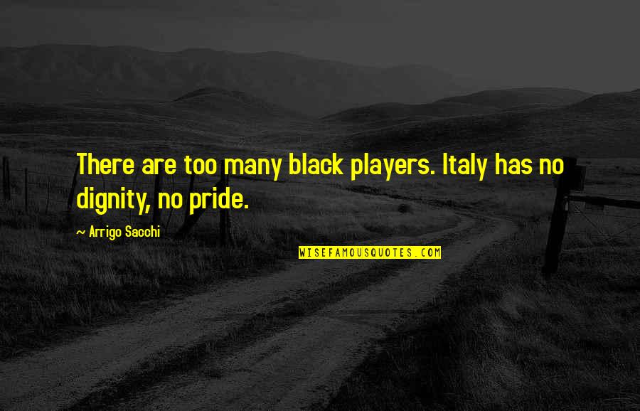 Etoos Quotes By Arrigo Sacchi: There are too many black players. Italy has