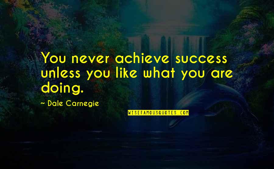Etoos Quotes By Dale Carnegie: You never achieve success unless you like what
