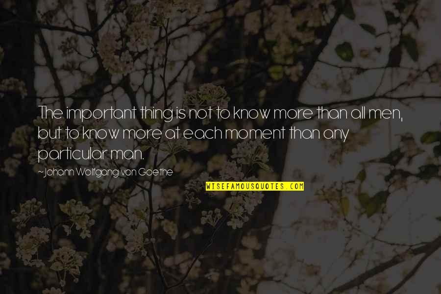 Etoyenamorao Quotes By Johann Wolfgang Von Goethe: The important thing is not to know more