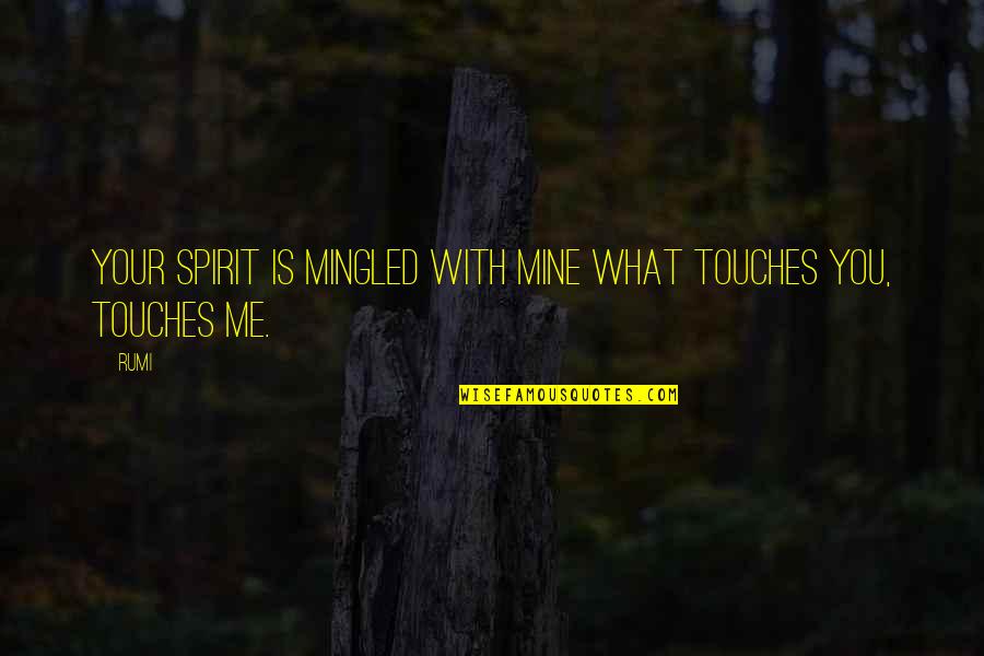 Etsitty Navajo Quotes By Rumi: Your spirit is mingled with mine what touches