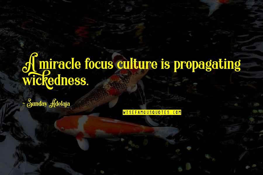 Eucaristia Quotes By Sunday Adelaja: A miracle focus culture is propagating wickedness.