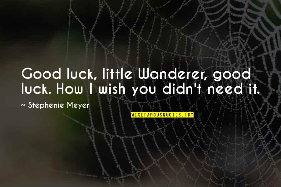 Euery Quotes By Stephenie Meyer: Good luck, little Wanderer, good luck. How I