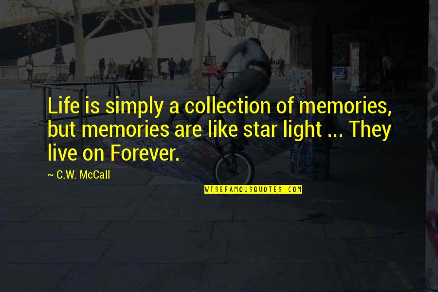 Eugen Weber Quotes By C.W. McCall: Life is simply a collection of memories, but