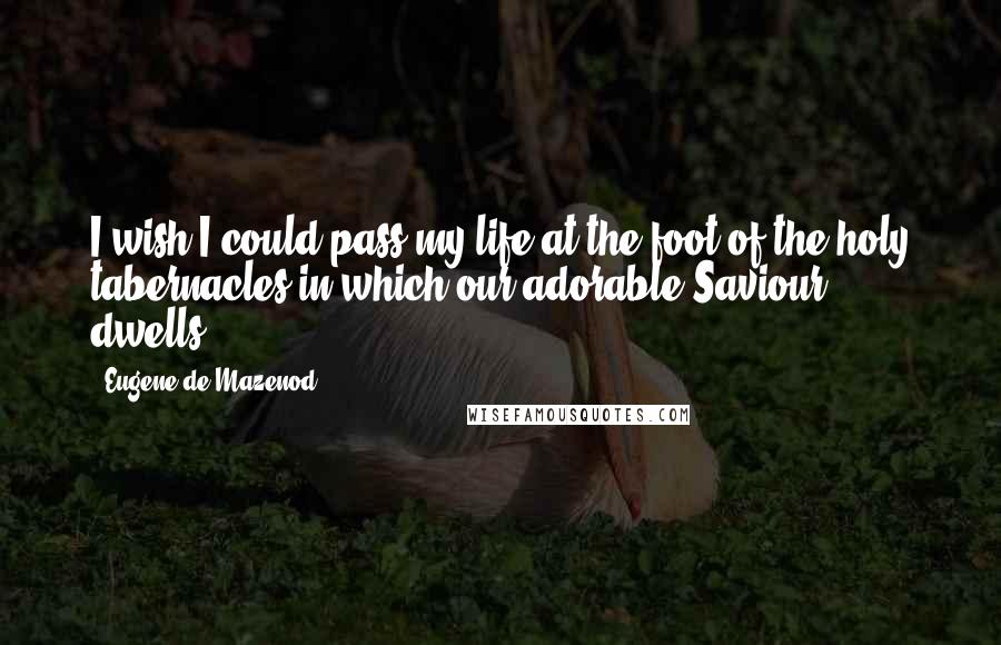 Eugene De Mazenod quotes: I wish I could pass my life at the foot of the holy tabernacles in which our adorable Saviour dwells. Eugene De Mazenod quotes: I wish I could pass my life at the foot of the holy tabernacles in which our adorable Saviour dwells.