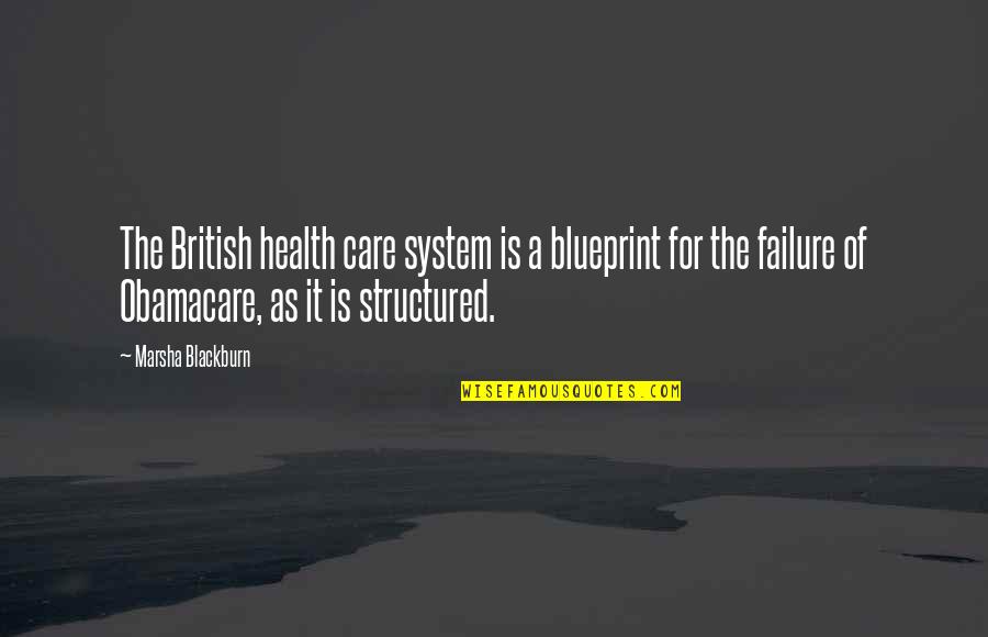 Eunice Hubbell Quotes By Marsha Blackburn: The British health care system is a blueprint