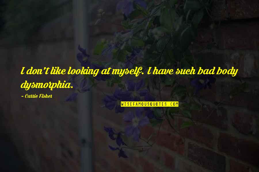 Eunuchlike Quotes By Carrie Fisher: I don't like looking at myself. I have