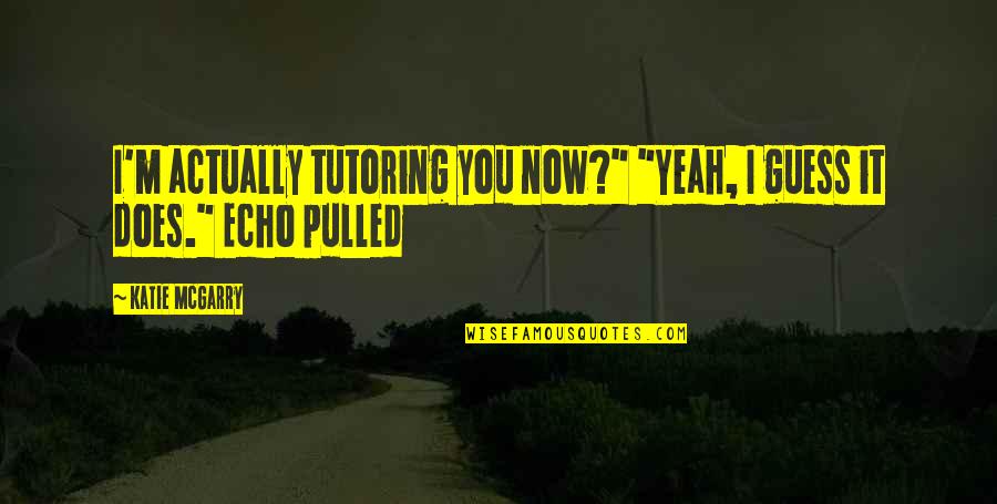 Euphemia De Ross Quotes By Katie McGarry: I'm actually tutoring you now?" "Yeah, I guess