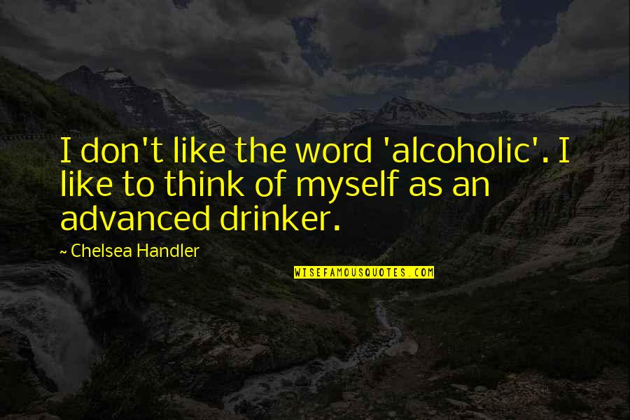 Euphemism Quotes By Chelsea Handler: I don't like the word 'alcoholic'. I like