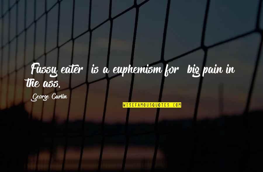 Euphemism Quotes By George Carlin: "Fussy eater" is a euphemism for "big pain