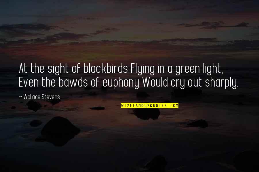 Euphony Quotes By Wallace Stevens: At the sight of blackbirds Flying in a