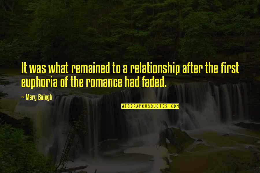 Euphoria's Quotes By Mary Balogh: It was what remained to a relationship after