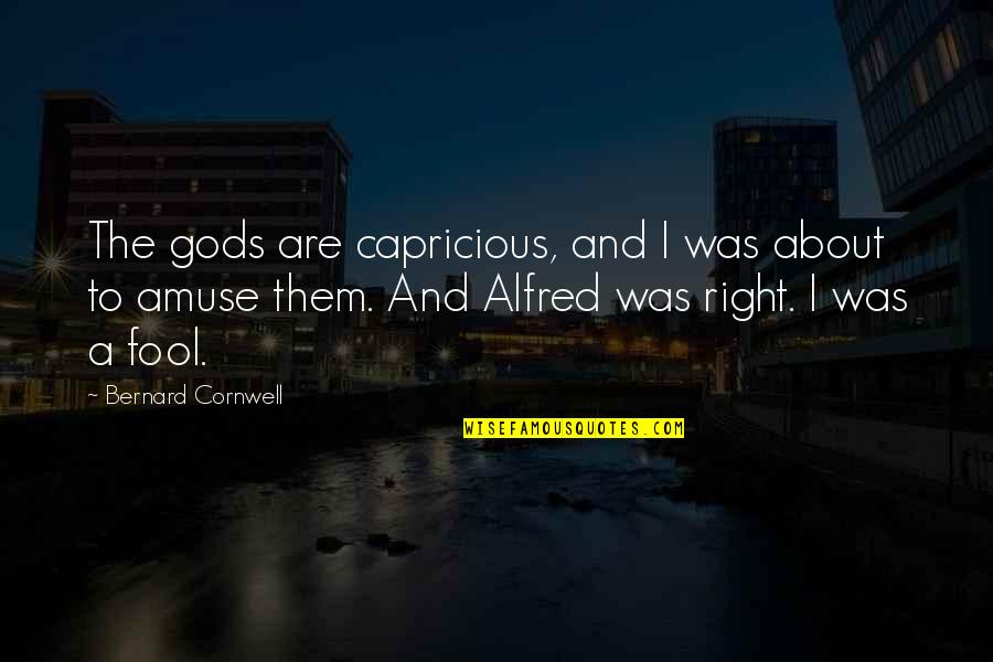Euphoriasis Quotes By Bernard Cornwell: The gods are capricious, and I was about