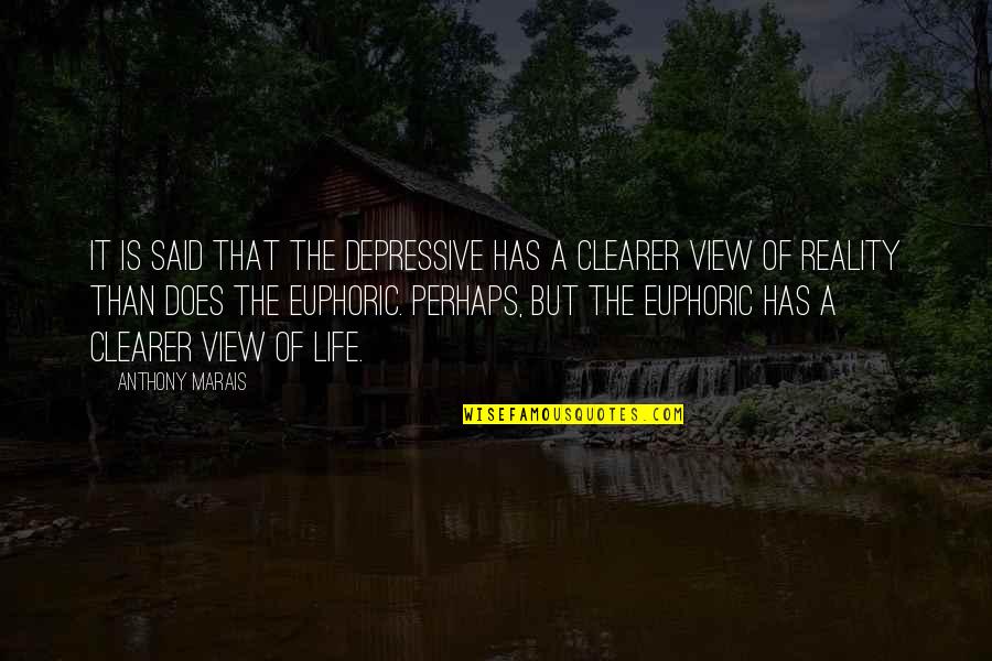 Euphoric Quotes By Anthony Marais: It is said that the depressive has a