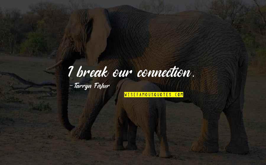 Euphorically Cancer Quotes By Tarryn Fisher: I break our connection.