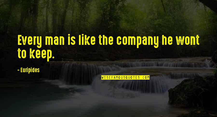 Euripides Quotes By Euripides: Every man is like the company he wont