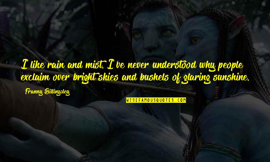 Euripus Arm Quotes By Franny Billingsley: I like rain and mist. I've never understood Euripus Arm Quotes By Franny Billingsley: I like rain and mist. I've never understood