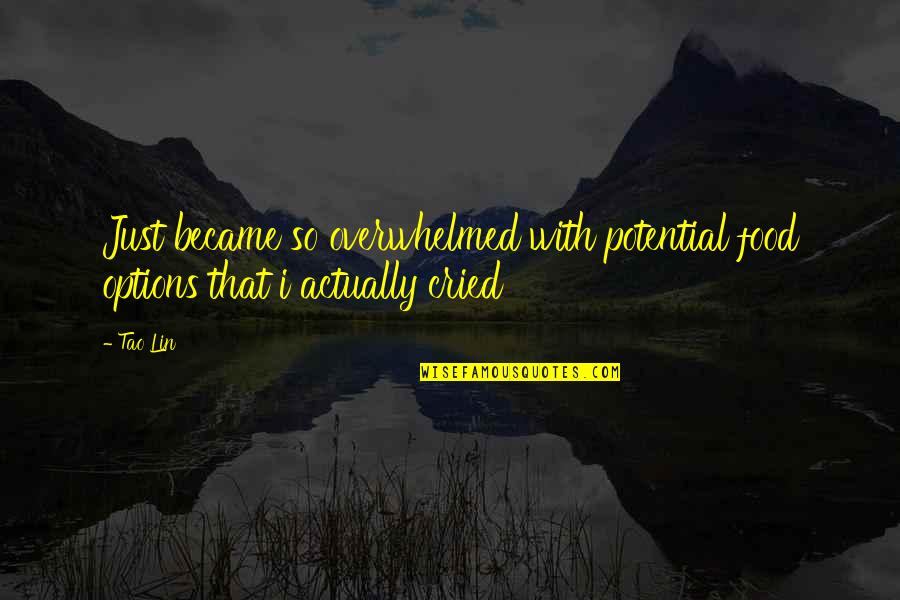 Europe Travel Quotes By Tao Lin: Just became so overwhelmed with potential food options Europe Travel Quotes By Tao Lin: Just became so overwhelmed with potential food options