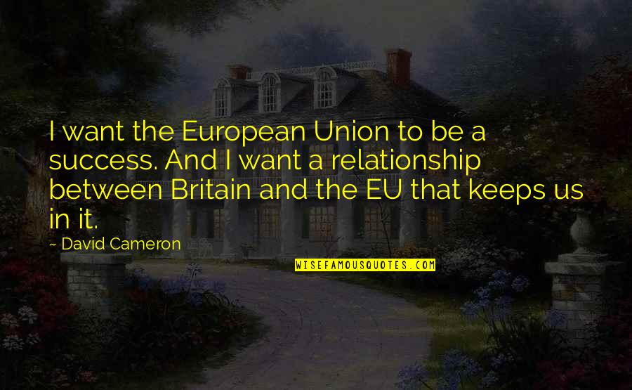 European Quotes By David Cameron: I want the European Union to be a