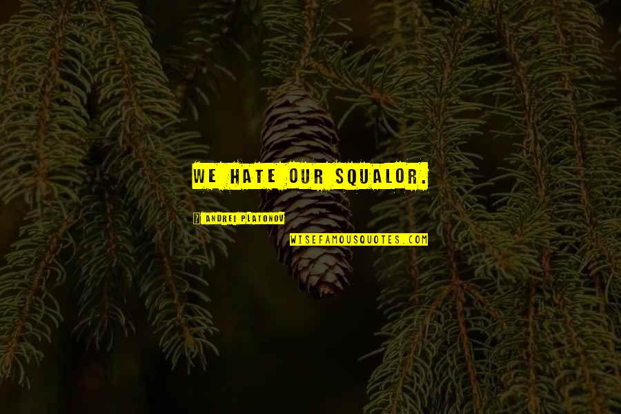 Eurydice's Quotes By Andrei Platonov: We hate our squalor.