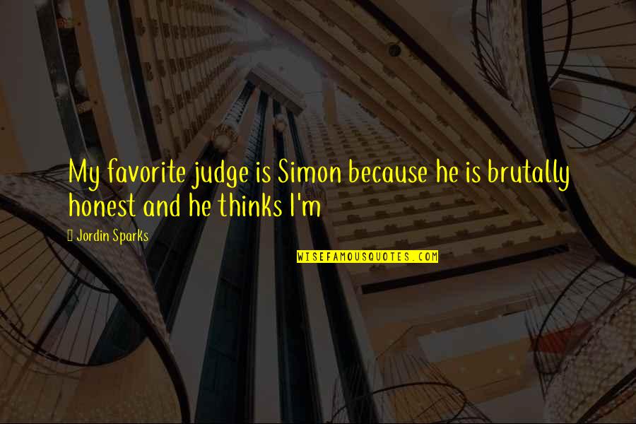 Eusonian Quotes By Jordin Sparks: My favorite judge is Simon because he is