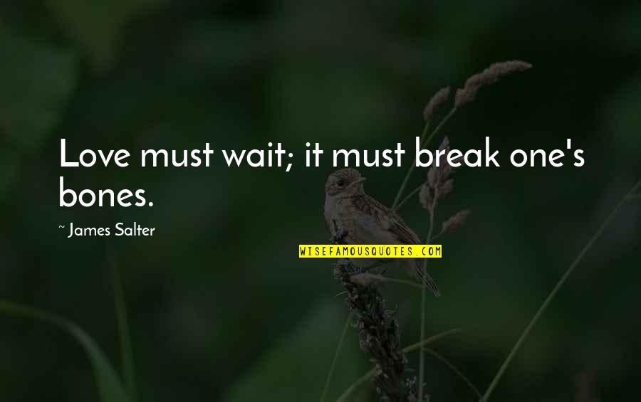 Eustace Chapuys Quotes By James Salter: Love must wait; it must break one's bones.