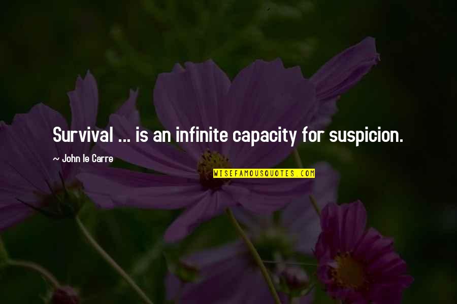 Eustis Quotes By John Le Carre: Survival ... is an infinite capacity for suspicion.